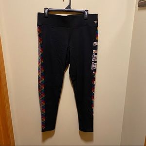 PINK flat waist reversible sequin legging